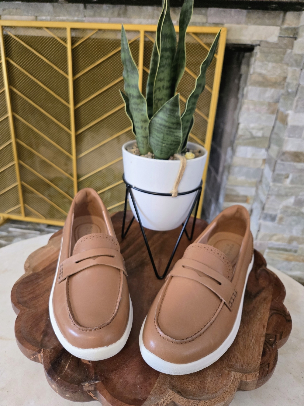 ​Easy Spirit Brown Leather Seryla eFlex Penny Loafer 8.5M New
